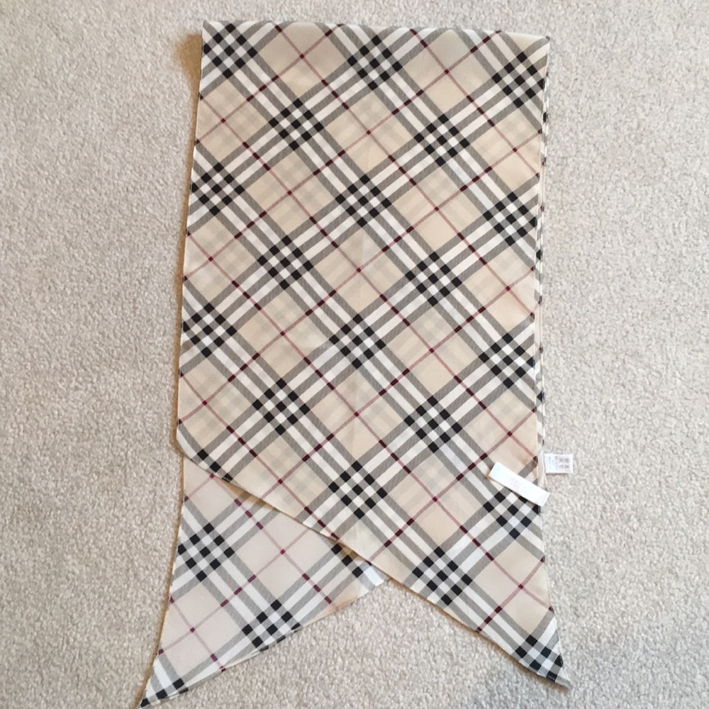 Burberry London tartan plaid silk scarf